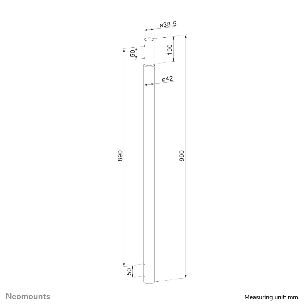 Neomounts ACL25-500BL Tubo de extensión para montaje de proyector en el techo - alt. 89 cm